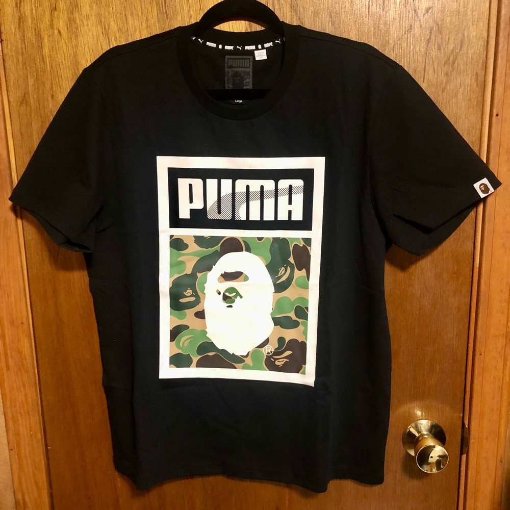 Men’s bape x puma ABC Camo Logo tee Size L Large